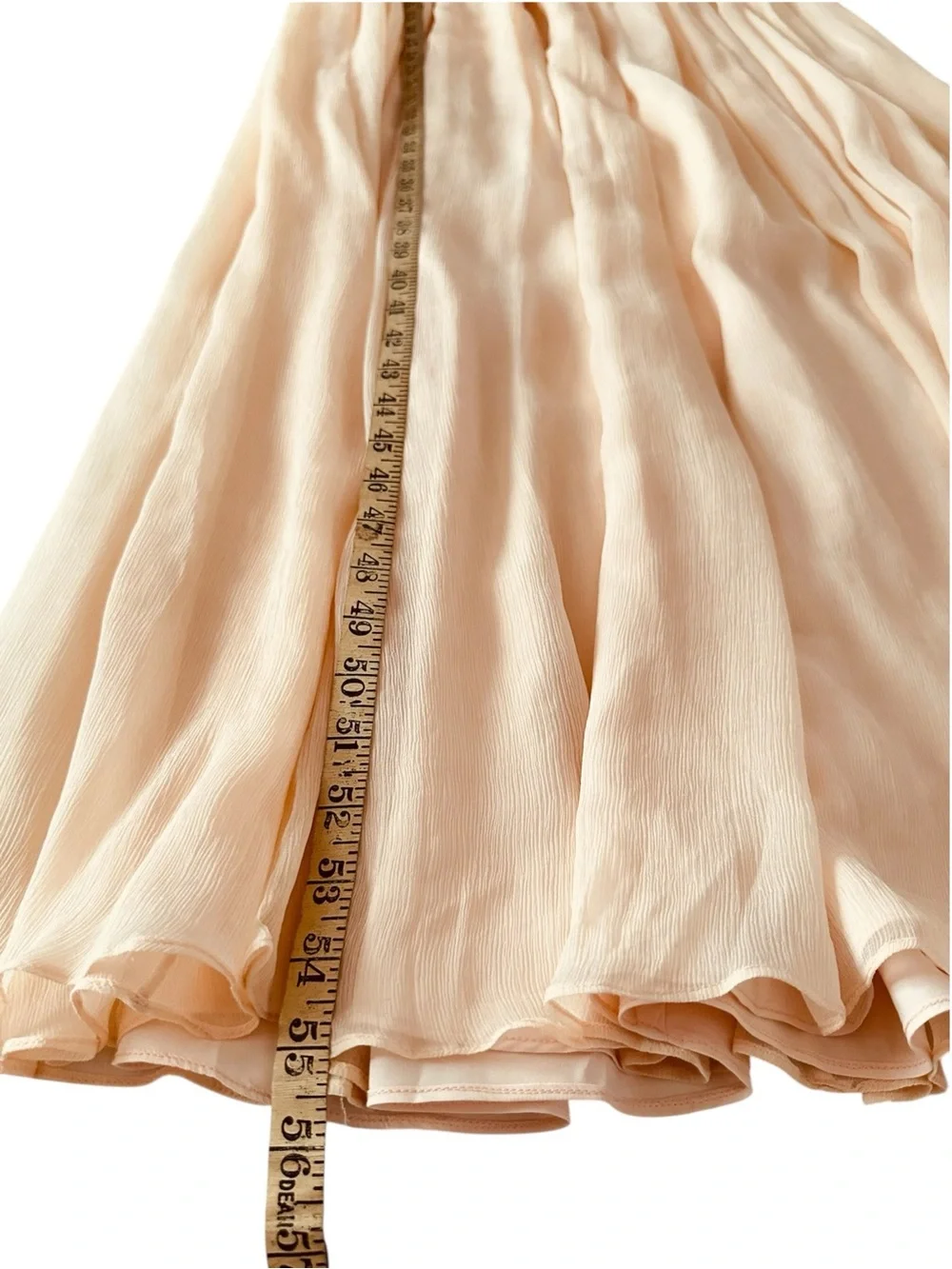 J.Crew 100% Silk Crinkle Chiffon Maxi Dress Peach Bridesmaid Wedding Size 2